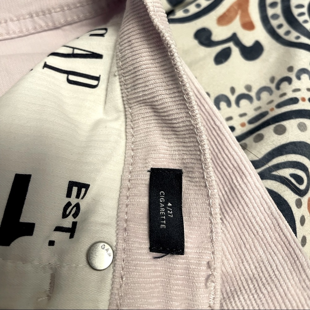 Gap lilac corduroy straight leg pants